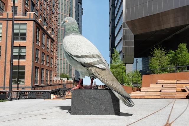 The Giant Aluminum Pigeon ‘Dinosaur’ Takes Flight in New York City