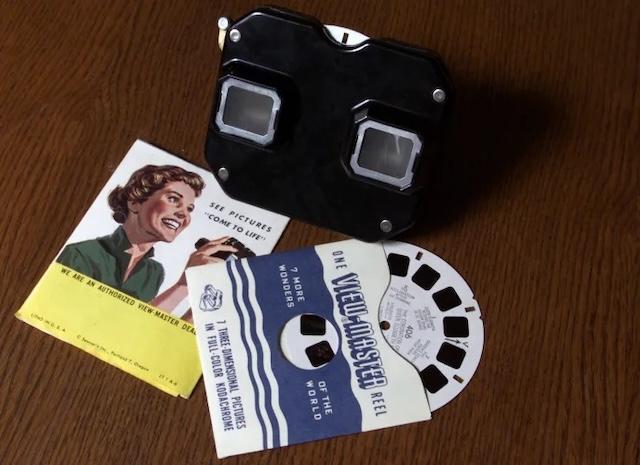 A vintage view master and reels that were once used to bring distant worlds to life in glorious 3D images