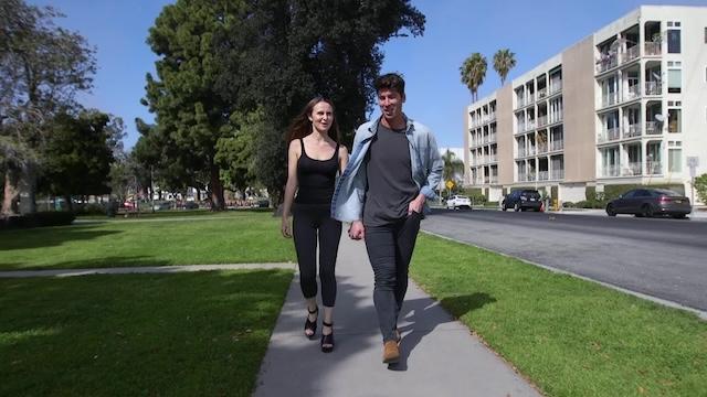 A perfect example of walking etiquette—he’s on the outside, just like a gentleman!