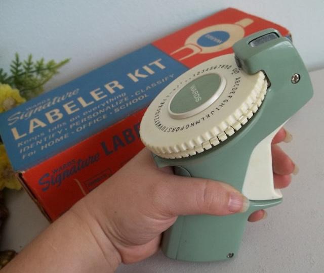A vintage kit for all your labeling needs, making organizing at home or the office a breeze in the past