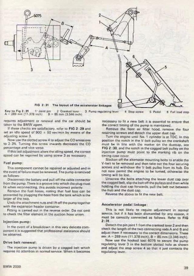 A glimpse of the accelerator linkage in the BMW 2002 Tii, showcasing the detailed engineering and mechanical excellence that made it a standout model