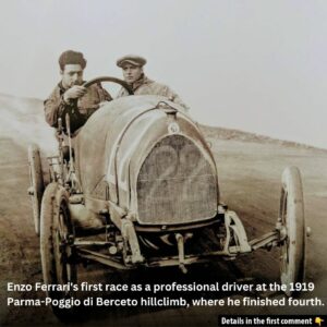 This vintage photo captures an early moment of racing history, showcasing a driver and co-driver in the 1934 Scuderia Ferrari Alfa Romeo P3, a car that played a pivotal role in Ferrari’s racing legacy.