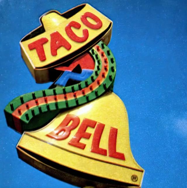 A 1972 vintage Taco Bell sign, showcasing the brand’s nostalgic logo and vibrant style, which played a part in the chain's growing popularity.