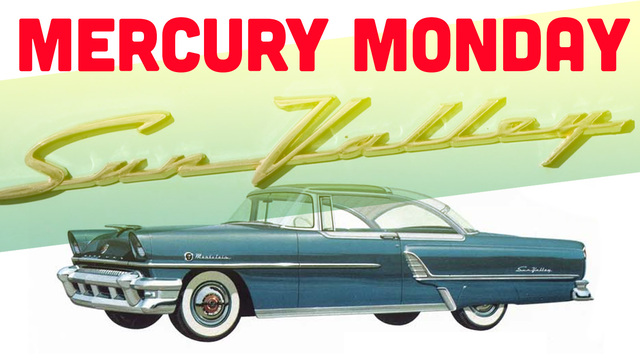 An iconic image from Mercury's promotional campaign for the 1954 Montclair Sun Valley, highlighting the unique Plexiglas roof design.