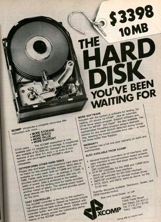 "The Hard Drive You've Been Waiting For" – Seagate's groundbreaking 10MB disk for just $3,398.