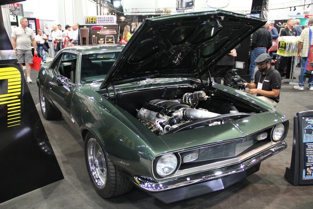 The impressive LS7 crate engine powering the 1968 Camaro, ensuring top-tier performance.