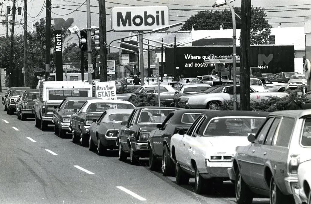 On June 16, 1979, Merit Gas in Quincy, Massachusetts witnessed a line of cars stretching along the streets—a vivid reminder of an era when refueling was a cherished, hard-fought necessity