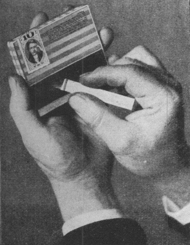 A self-lighting cigarette – simply scratch the tip to ignite, no need for a lighter.