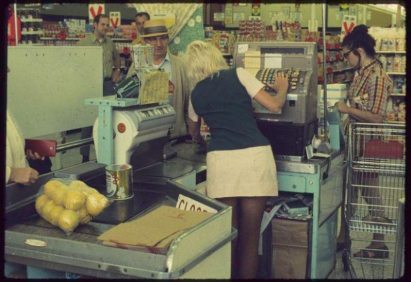 Another checkout lane, 1972.