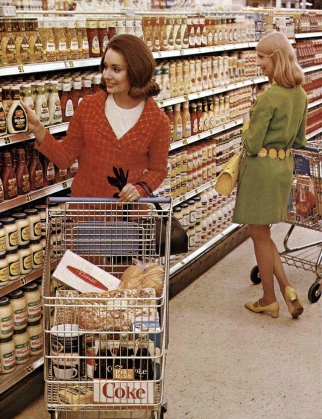 .Inside a Kroger store, 1968.