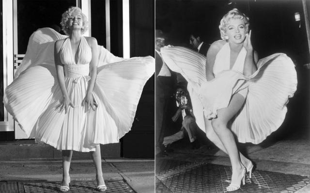 It’s impossible not to compare LeBrock’s red dress moment to Marilyn Monroe’s iconic subway scene in The Seven Year Itch (1955)