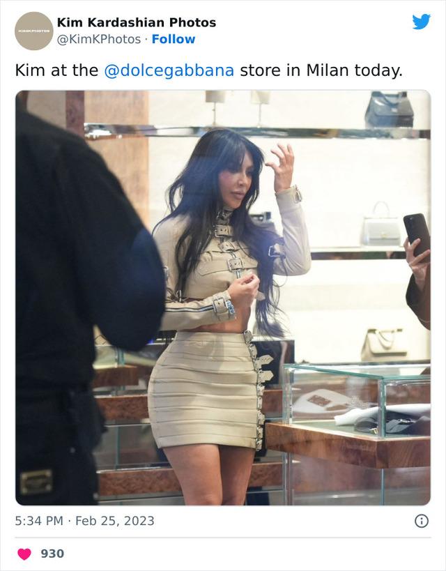 Kim Kardashian pictured leaving Dolce&Gabbana store
