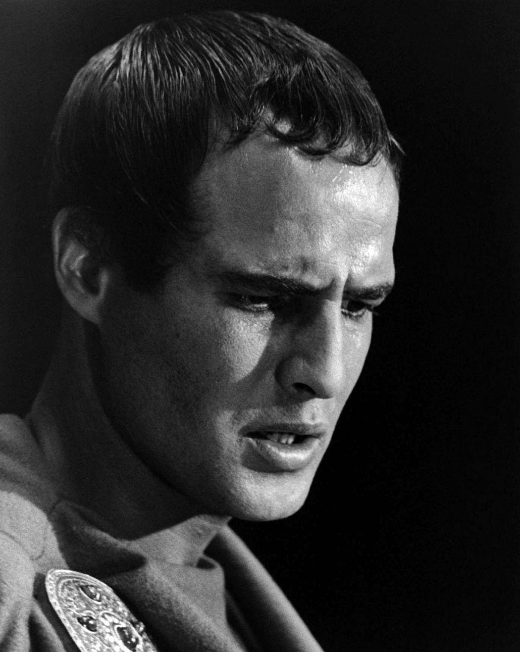 Mark Antony’s speech in action, with Brando captivating the audience in the film.