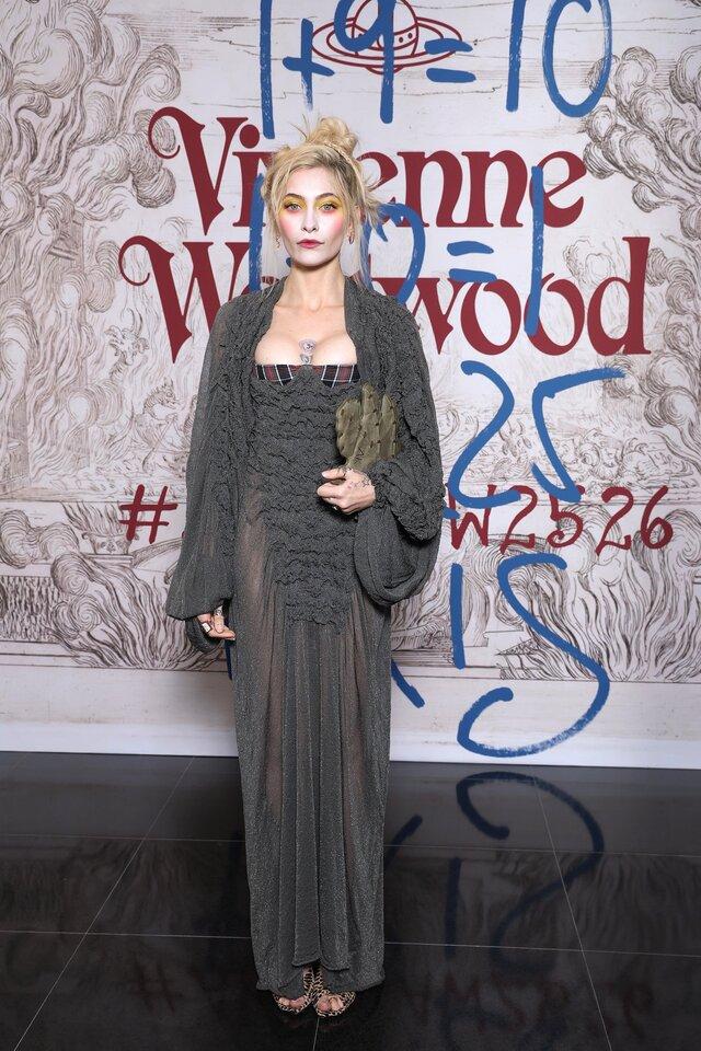 Paris Jackson's dramatic dress was enhanced by patterned heels, showing how small details can elevate a look.