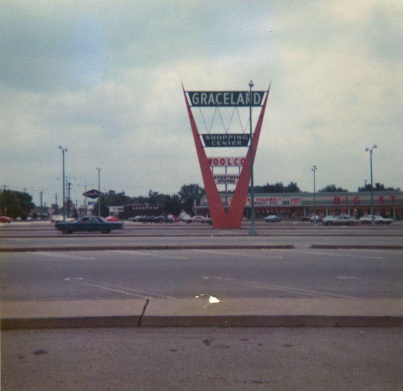 The Graceland shopping center, circa 1970s.