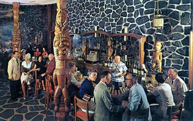 The Kon Tiki Bar in Harris’ Imperial Lounge, Pompano Beach: an exotic escape in the heart of Florida.