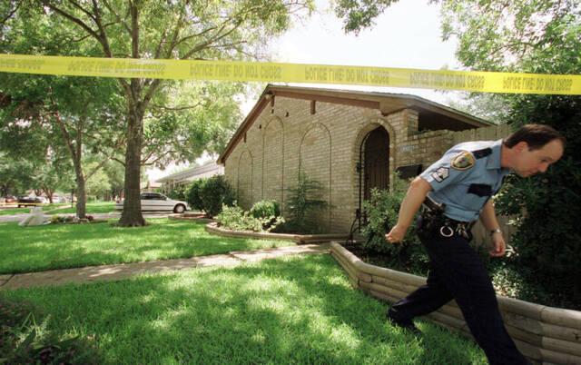 The Yates family home and the crime scene, just one day after the devastating tragedy on June 21, 2001.