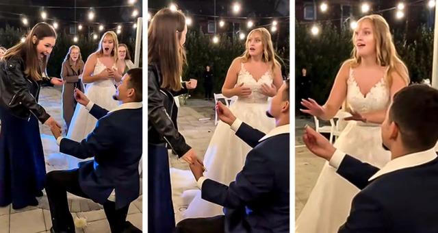 While Josh and Alyssa’s friends celebrated with them, not everyone in the crowd felt the same.