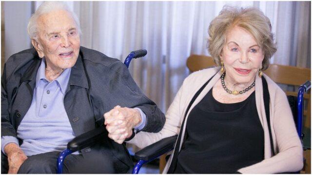 A milestone moment: Kirk Douglas at 102, with his wife Anne, who at 100, still shares in the joy of life.