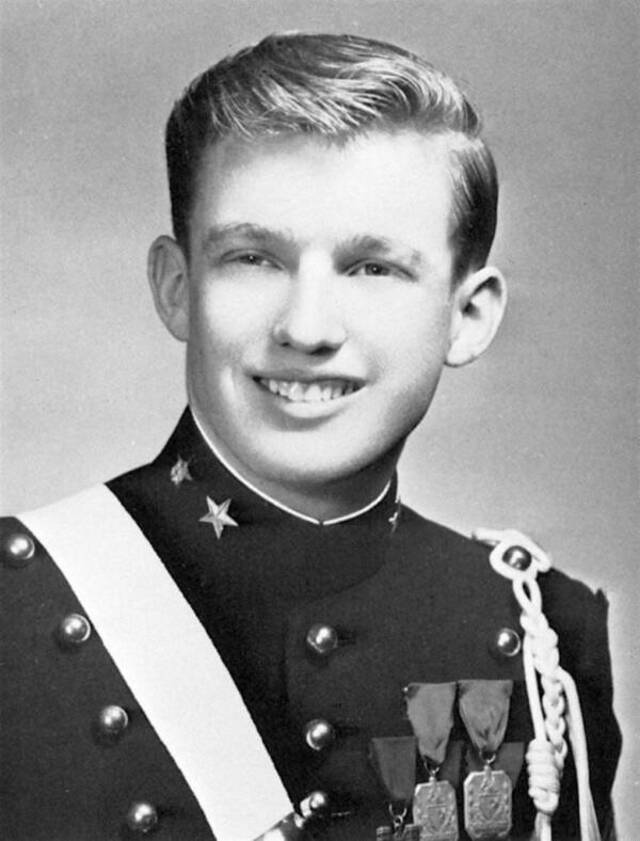 A young Donald Trump, seen here in 1964 at the New York Military Academy, already beginning to carve out his own path.
