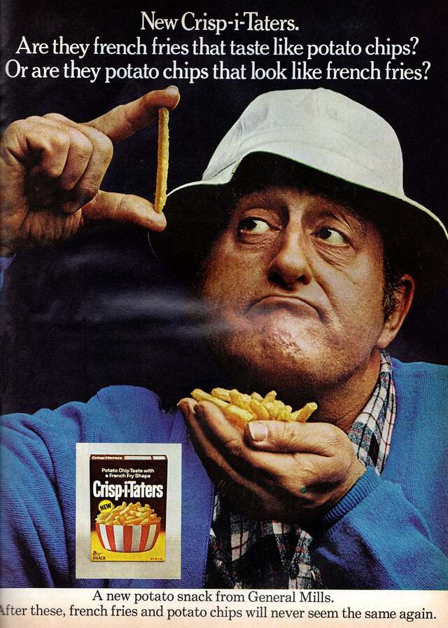 Crisp-i-Taters in 1971: French fry-inspired chips that were a hit in every home.