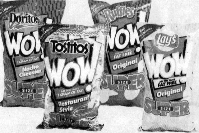 Frito-Lay WOW! chips with Olestra/Olean: Doritos, Tostitos, Ruffles, and Lay’s (1998)—a revolutionary snack with a twist.