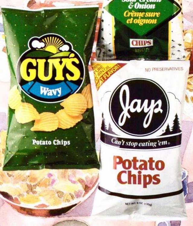 Guy’s Wavy Chips and Jay’s Potato Chips (1992)—the wave of snacks everyone was talking about.