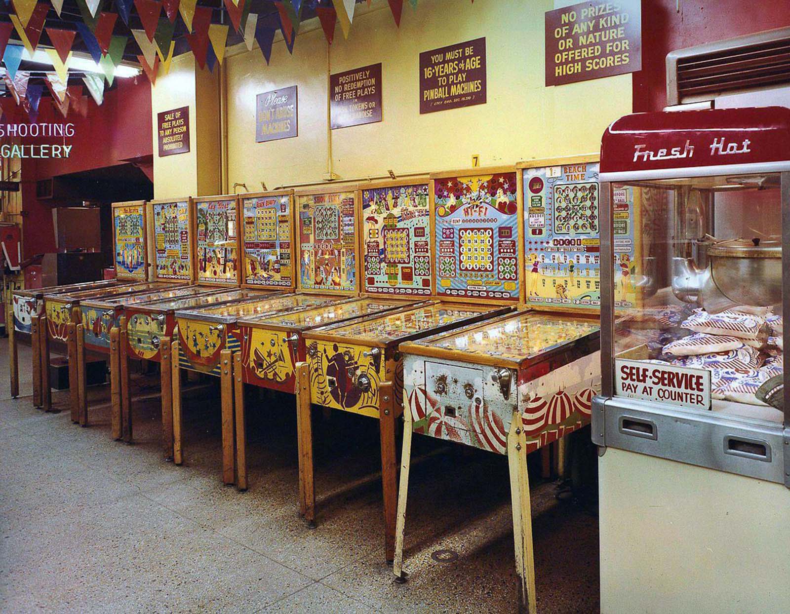 The iconic Pinball machines that kept everyone hooked.