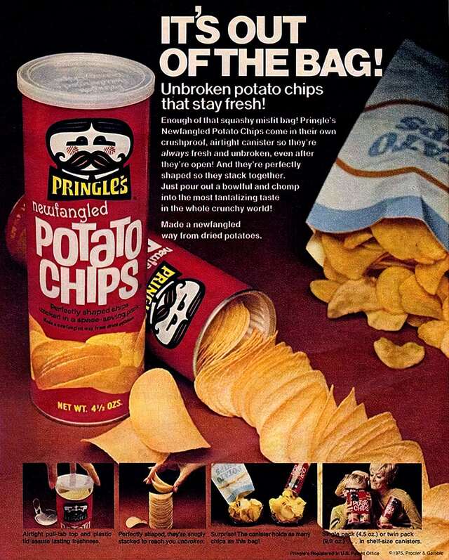 The unforgettable taste of Pringles potato chips, straight from 1975.