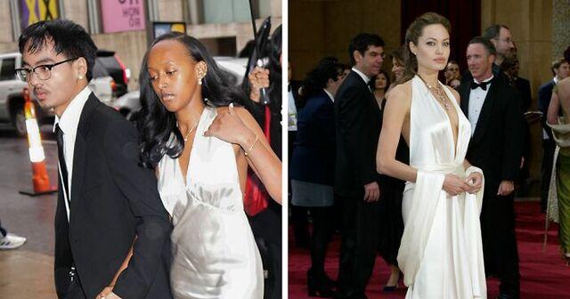 Angelina Jolie and Zahara Jolie: Old Hollywood Elegance at Modern Premieres
