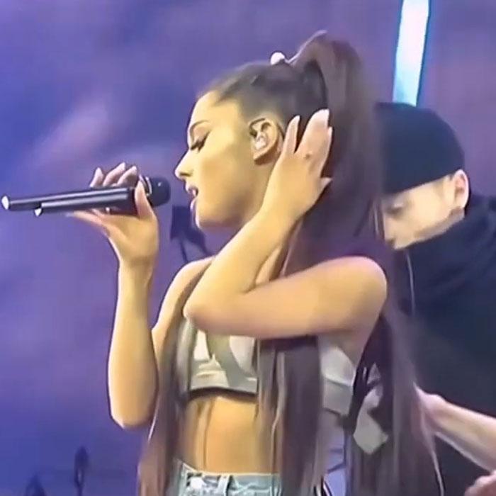 Ariana Grande’s Outfit Pops Open Mid-Performance