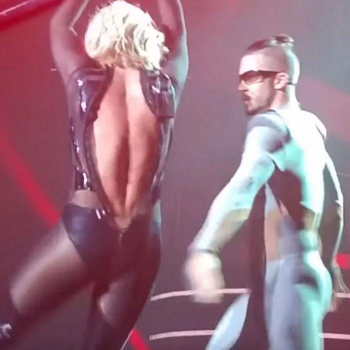 Britney Spears’ Mesh Unitard Splits Mid-Performance in Vegas