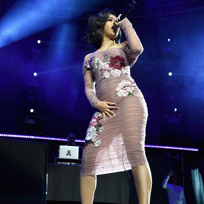 Cardi B’s See-Through Dolce & Gabbana Dress on Stage
