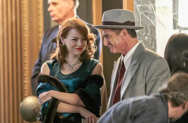Emma Stone (25) & Sean Penn (53) — Gangster Squad