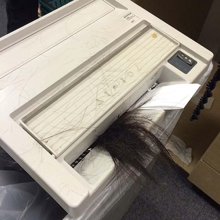 Friend Got an Unexpected Free Haircut at Work