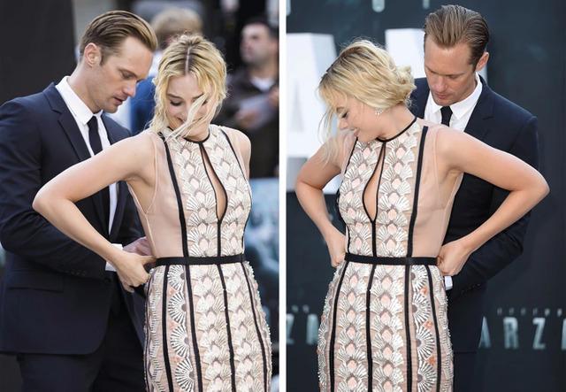 Margot Robbie’s Quick Save: Alexander Skarsgård to the Rescue on the London Red Carpet