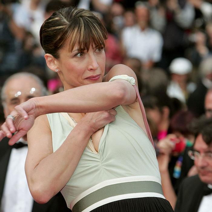 Sophie Marceau’s Slipped Dress Strap at Cannes Captured by Paparazzi