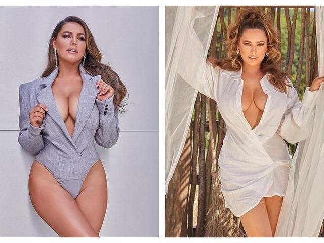 Kelly Brook commands attention with fierce confidence and timeless glamour, redefining elegance in every look.