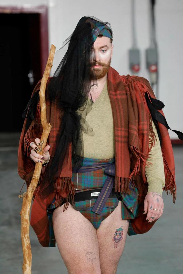 Sam Smith’s Bold and Revealing Tartan Look