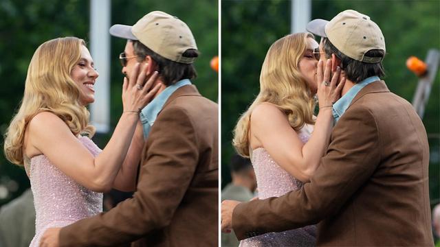 Scarlett Johansson, famous for her roles and marriage to Colin Jost, surprised fans by briefly kissing co-star Jonathan Bailey.