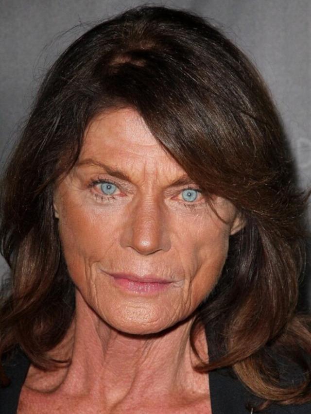 A more recent close-up of Meg Foster, her piercing gaze still captivating audiences.