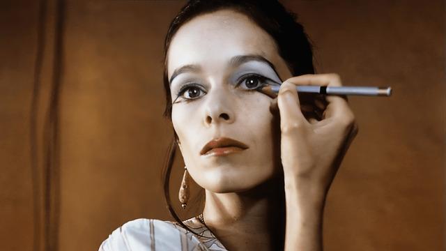 A young Geraldine Chaplin behind the scenes, preparing for a role with her signature grace and intensity.