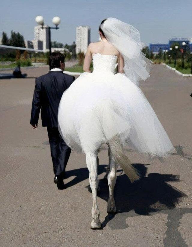 Bride with Hooves Illusion