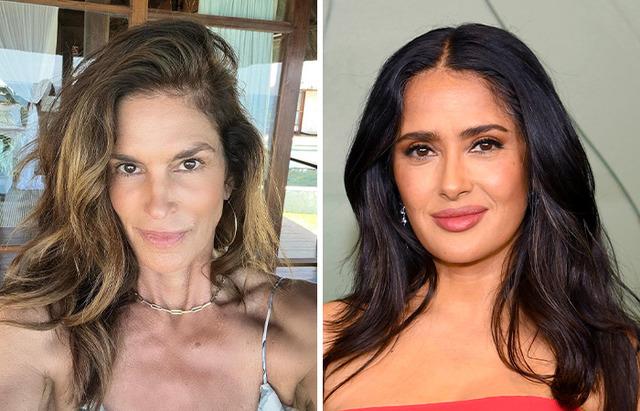Cindy Crawford’s maintenance routine contrasts with Salma Hayek’s glow without intervention