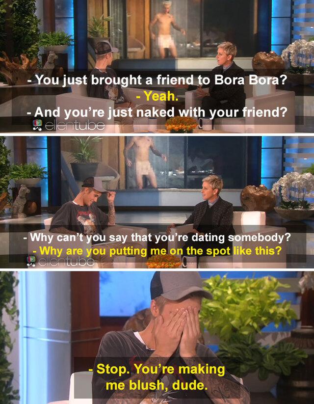 Ellen DeGeneres Crosses the Line With Justin Bieber