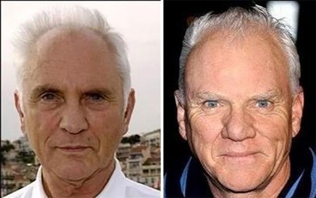 Malcolm McDowell and Terence Stamp are silver-haired icons who embody a classic pairing of cinematic gravitas.
