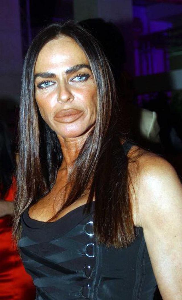 Micaela Romanini at the height of her fame, embodying the glamorous image she carefully crafted, but now bearing the consequences of an obsession with beauty.