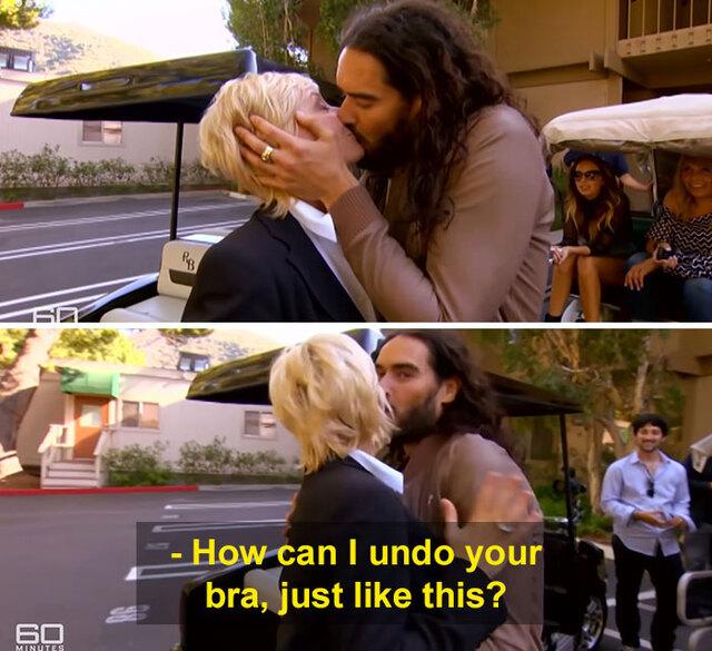 Russell Brand’s Unwanted On-Air Kiss