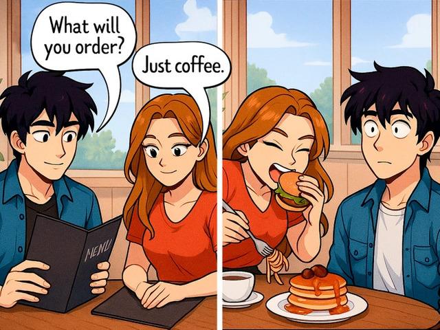 Saying “I’m not hungry” at the start of a meal almost always ends with you stealing half of his fries.