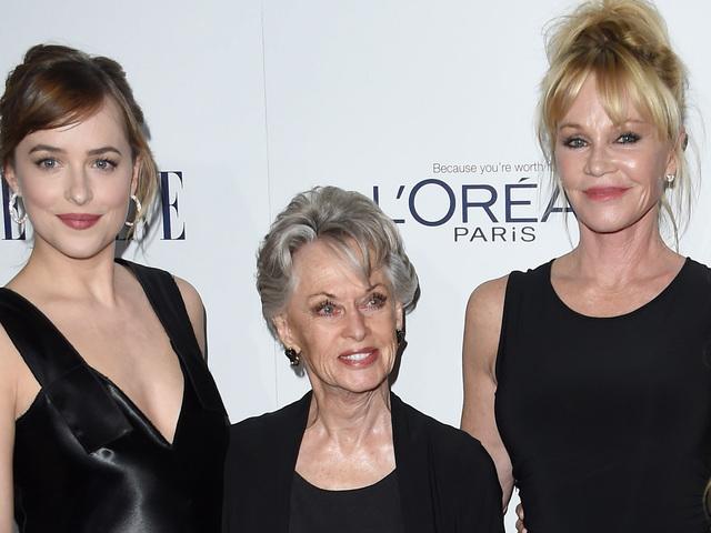 A dynasty of stars — Tippi with Melanie Griffith and Dakota Johnson.
